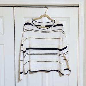 Lou & Grey Striped Loose Fit Crop Sweater